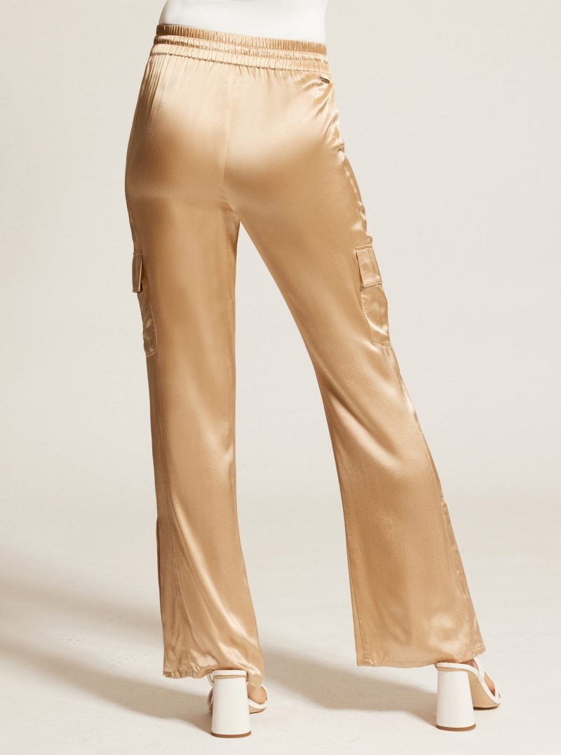 silk wide leg pant gold trims 170107