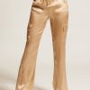 SILK WIDE LEG PANT GOLD TRIMS - Blanc Noir Online Store