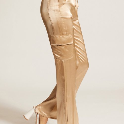 silk wide leg pant gold trims 692835