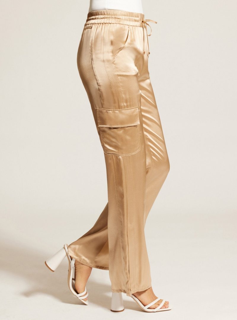 silk wide leg pant gold trims 692835