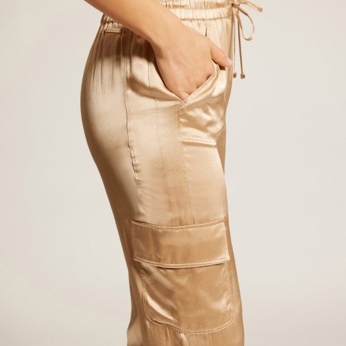 silk wide leg pant gold trims 983866