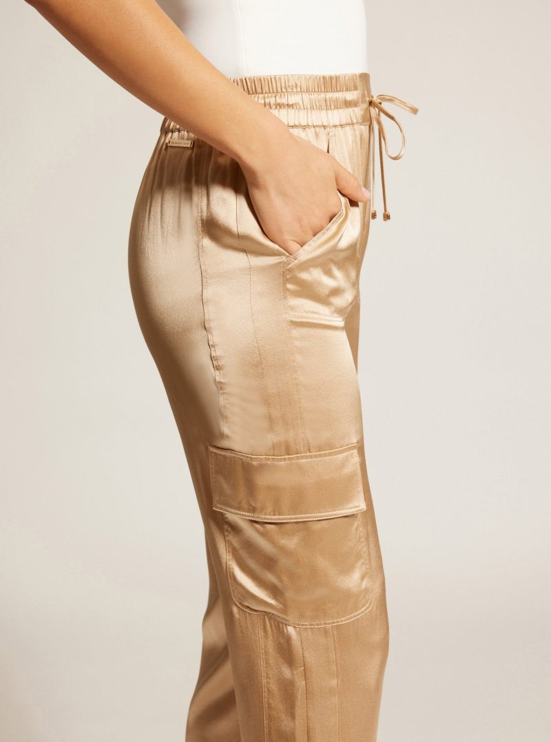 silk wide leg pant gold trims 983866