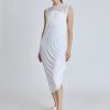 TAO SIDE RUCHED DRESS - Blanc Noir Online Store